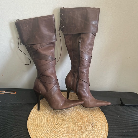 ZIGIBew York Leather Western Heel Booties Boots Size 7.5 - Picture 4 of 16